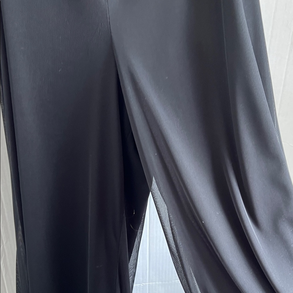 Alex Evenings Black Petite Tie Mesh Pants - Picture 3 of 14